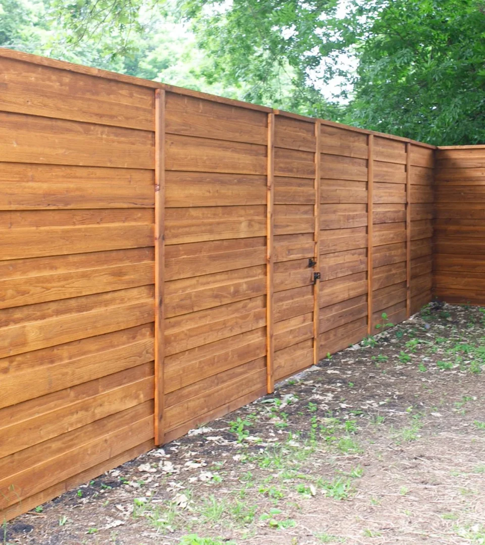 Horizontal cedar privacy fence in Dallas