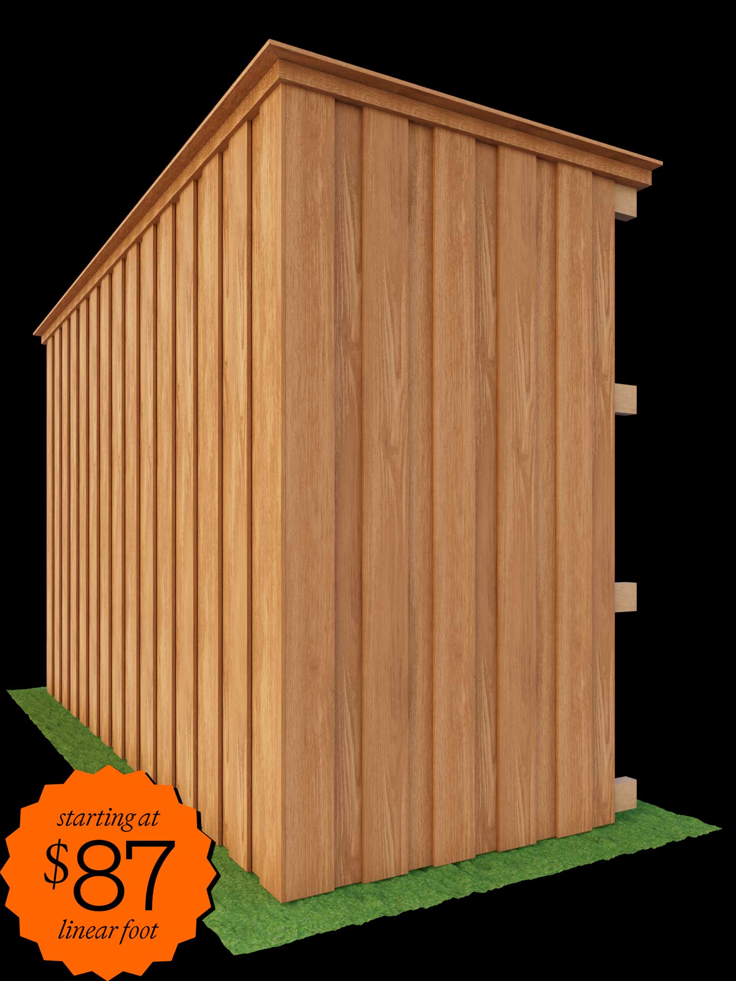 Board-on-board cedar privacy fence in Dallas