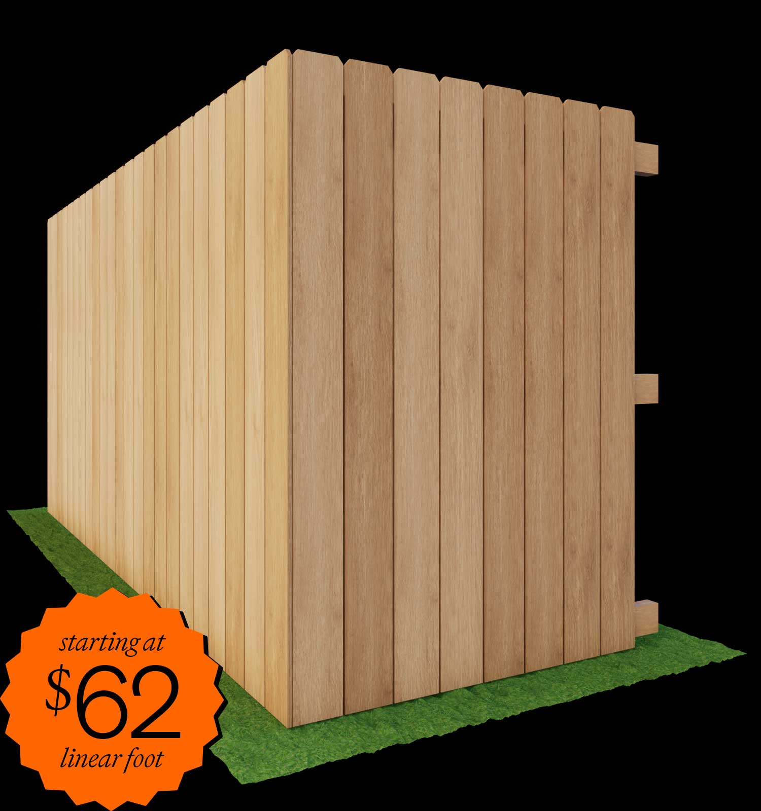 Side-by-side cedar privacy fence in Dallas